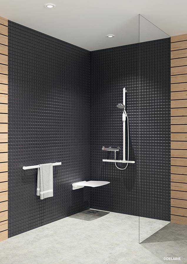 Douche ouverte sans seuil